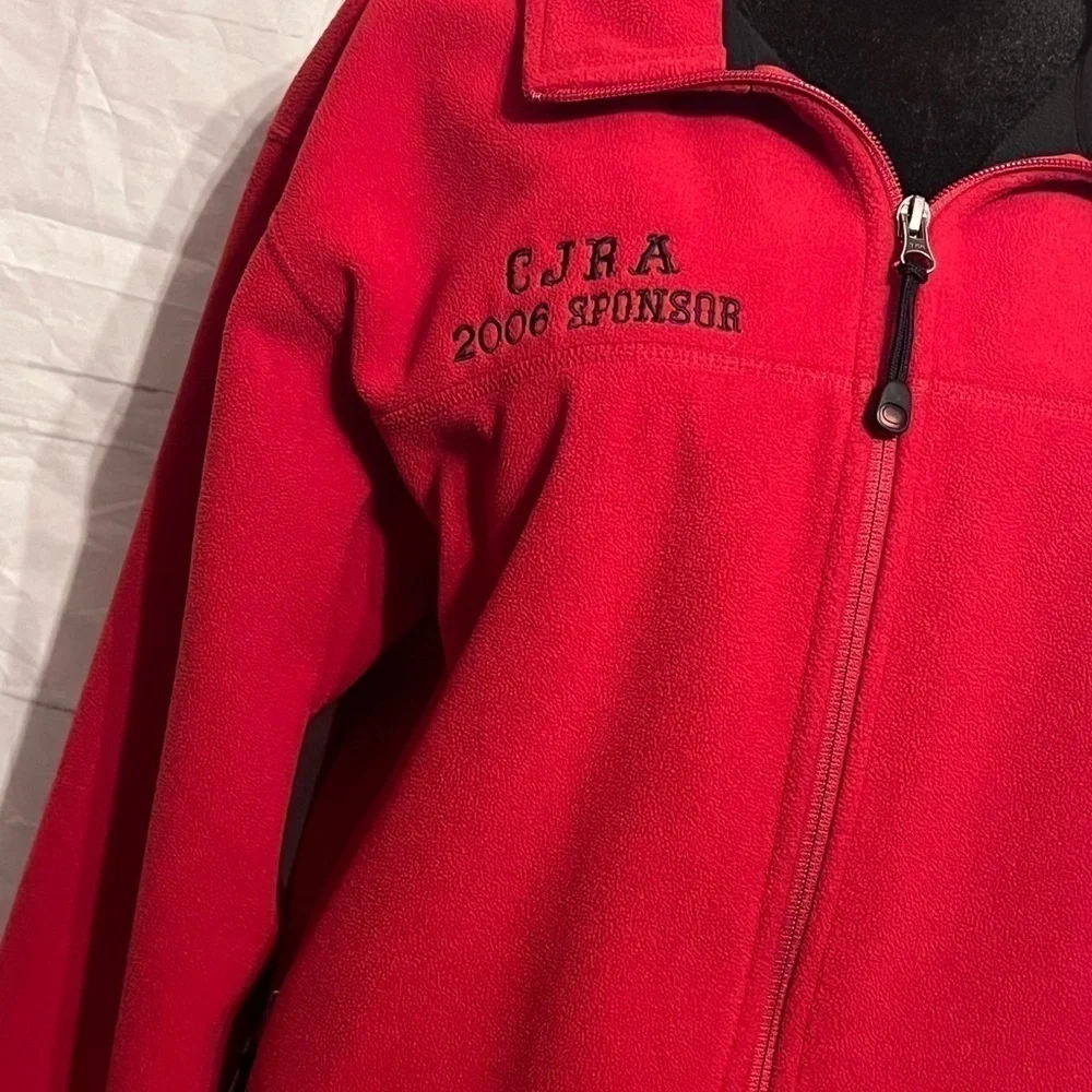 Men’s L.L. Bean Red Embroidered Fleece zip-up Jacket Polartec size large